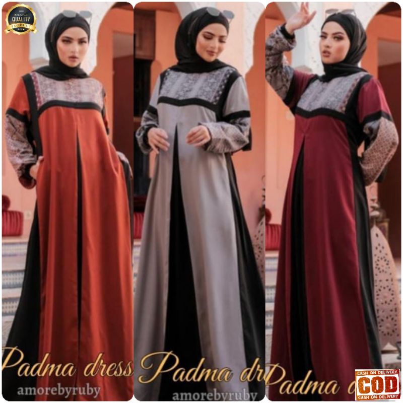 MAXY DRESS PADMA ORIGINAL AMORE BY RUBY GAMIS ABAYA REMAJA ROMPI NYATU COCOK BUAT KONDANGAN PESTA HA