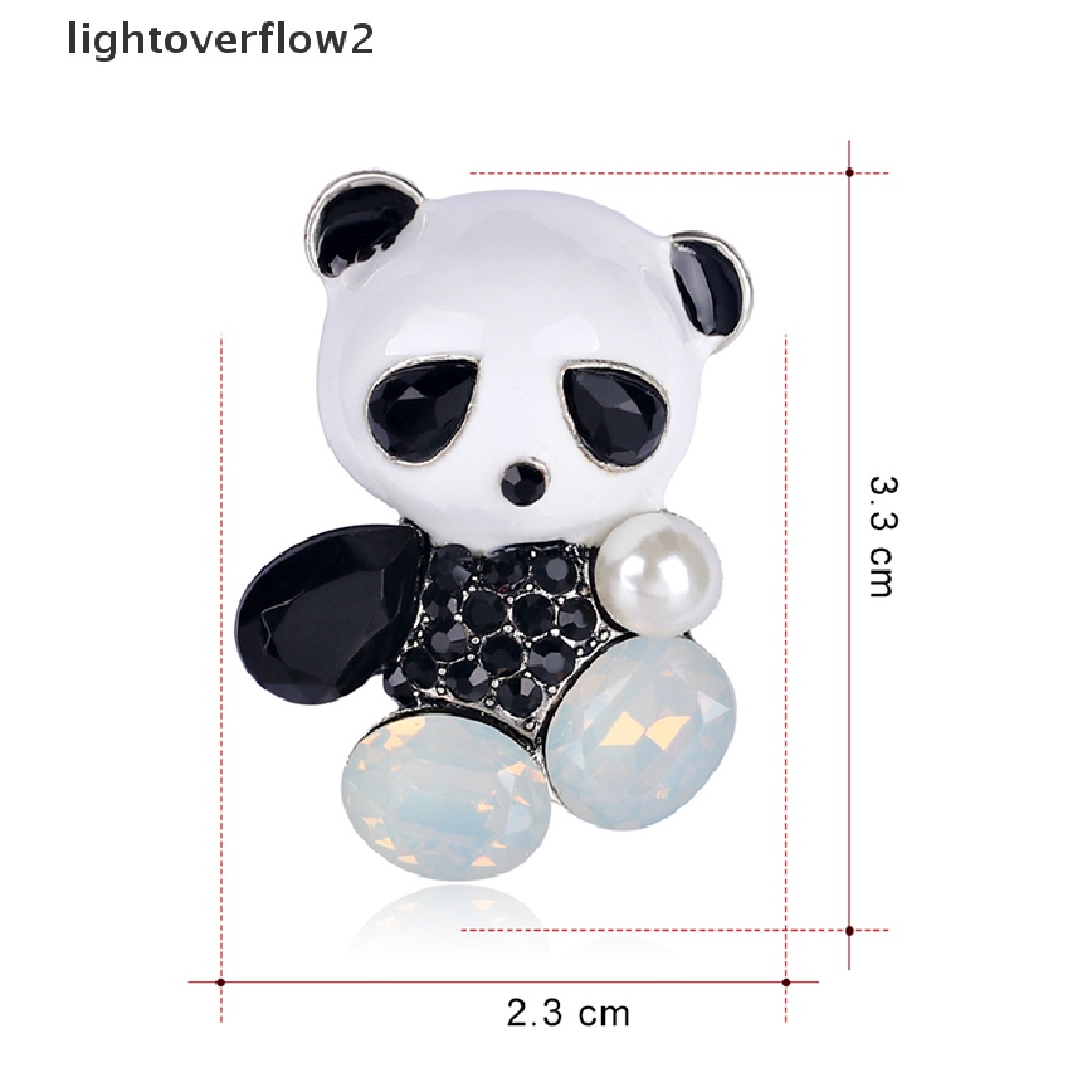(lightoverflow2) Bros Pin Enamel Desain Panda Hias Kristal Untuk Pengantin Wanita