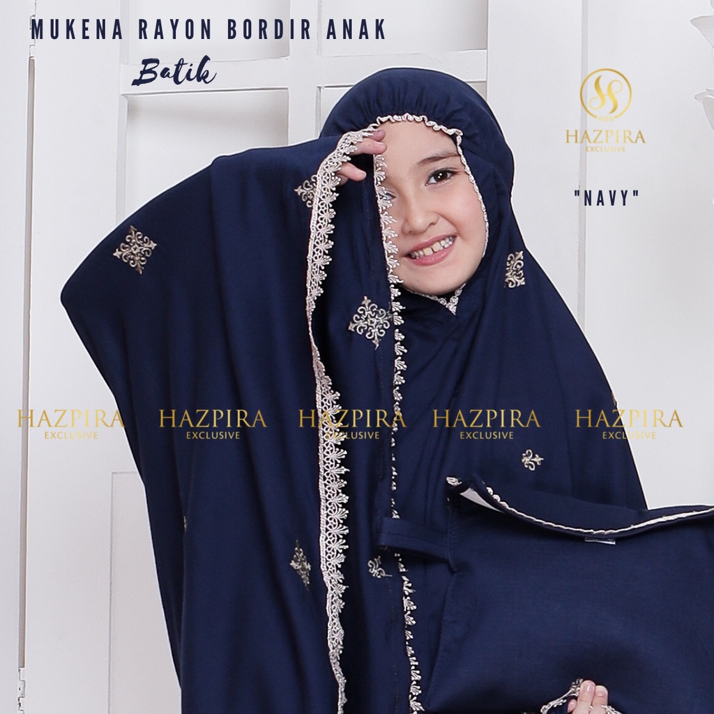 MUKENA ANAK BORDIR BATIK KAIN RAYON UMUR 5-15 TAHUN