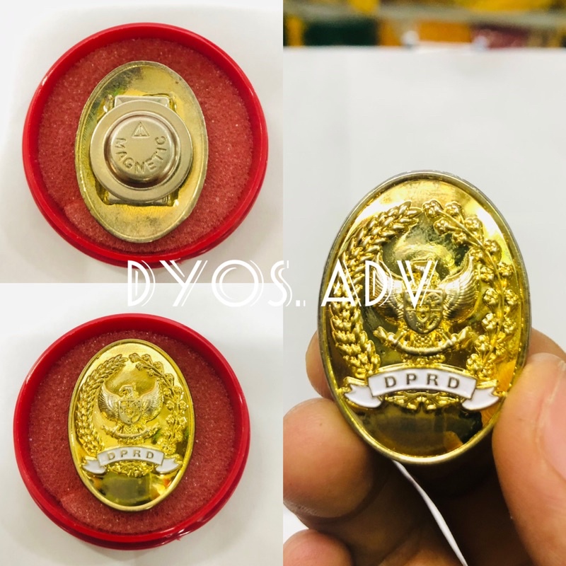 Pin DPRD oval kuningan magnet