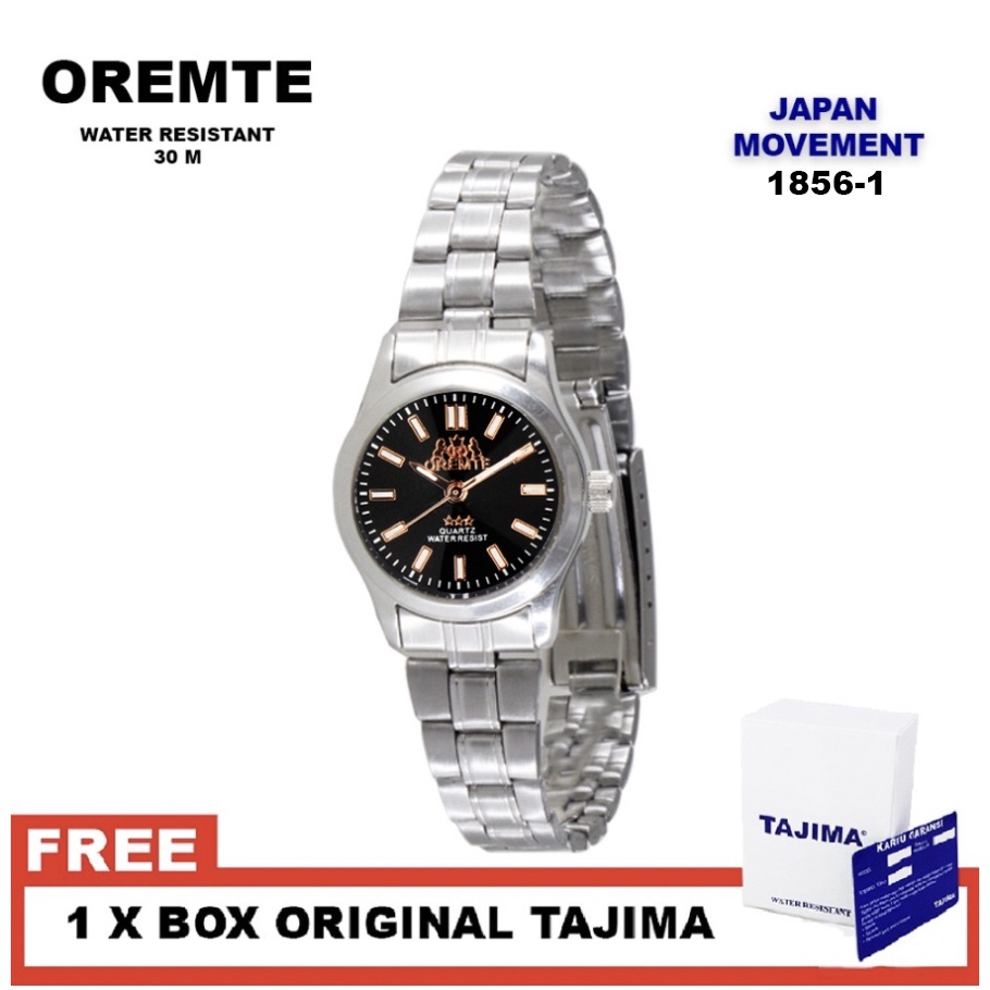 Jam Tangan Oremte Wanita 1856 L Stainless Steel Water Resist 3 ATM Watch Original