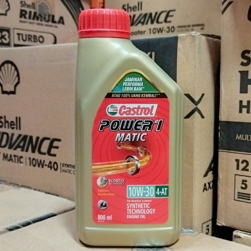 OLI MESIN MOTOR MATIC CASTROL POWER 1 / POWER1 MATIC 10W-30 800 ML