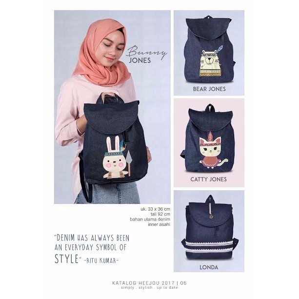 Ransel Tas Jones Sekolah Serut Hunting ALLAMANDA Tas Cantik Tas Heejou