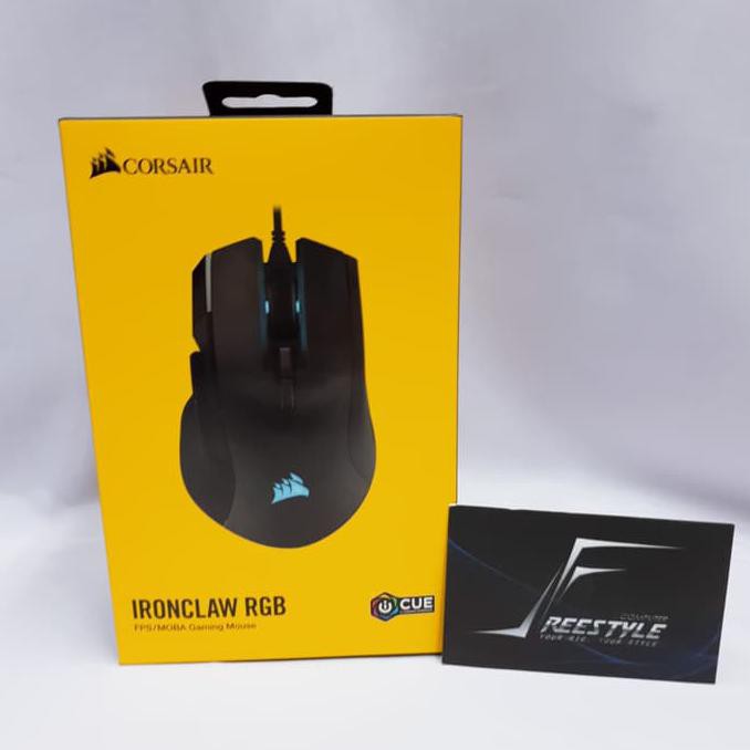 Kualitas Terbaik Corsair Ironclaw RGB FPS / MOBA Gaming Mouse Garansi Resmi DTG 2 Tahun - Hitam ON