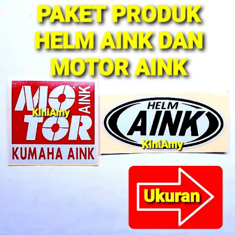 Cutting Sticker Helm Aink Dan Motor Aink (Paket) | Sticker Variasi Aksesoris HP, Laptop, Helm, Motor