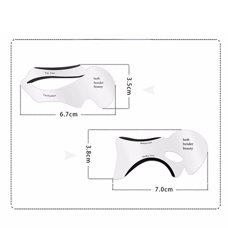 [10Pcs/ Pack Cat-shaped Eyeliner Template Stickers] [Eye shadow Stencils Drawing Card] [Eyebrow Defining Makeup Tools]