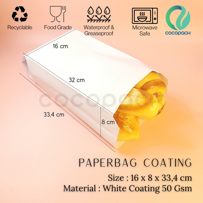 

(TERLARIS) Paperbag Coating 16 x 8 x 33,4 cm - White