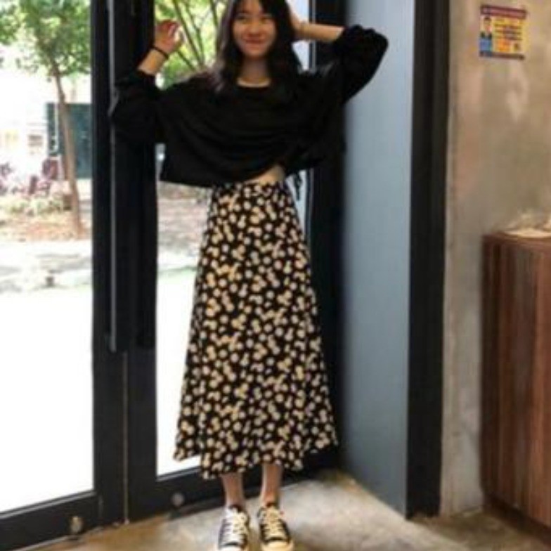 BEFAST - ZEC Rok Maxi YUJIEN / Seoyoon Daisy Maxy Skirt / Rok Motif Bunga / Rok Ala Style Korean / Rok Casual / Rok Kekinian 2021 / Rok OOTD Wanita Remaja / Rok Terlaris