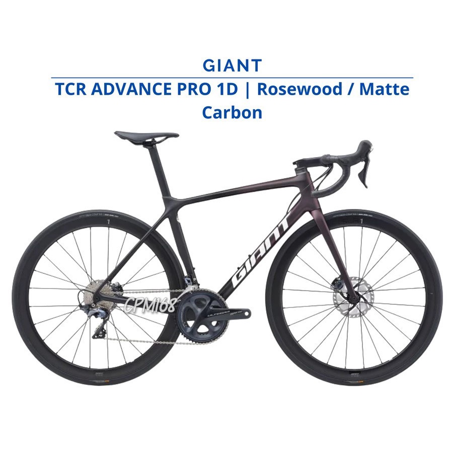 GIANT TCR ADVANCED 1 PRO CARBON 22 SPEED SHIMANO ULTEGRA HYDRAULIC DISC BRAKE ROSEWOOD / MATTE CARBO