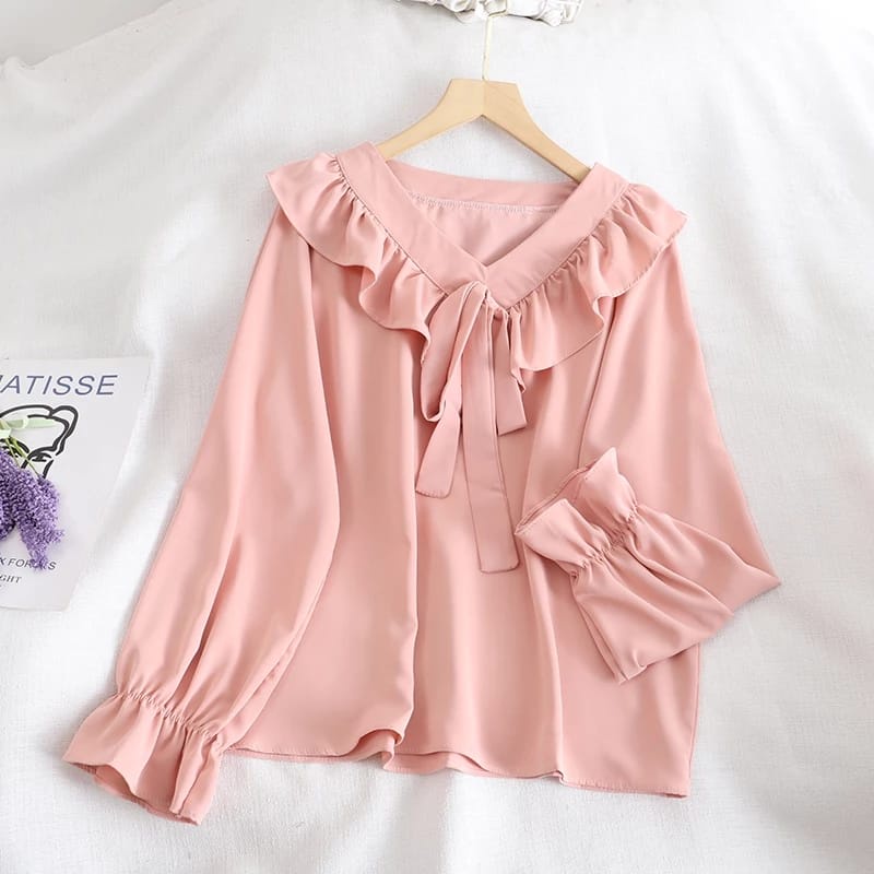 Ambara Blouse - Size S M L XL XXL 3XL 5L - Blouse Jumbo - Atasan Big Size - Baju Jumbo - Atasan Jumbo-Nude