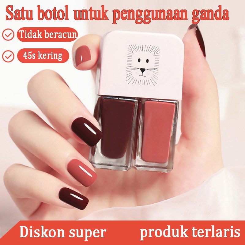 ALNECE 2IN1 kutek/kutek berminyak/kesehatan/30 warna/Cat Kuku muslimah Gel Nail polish