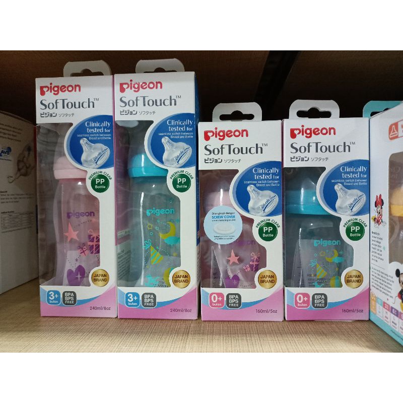 PIGEON PP Clear Wide Neck 160ml / 240ml - PIGEON PP Wide neck Disney Mickey- Botol Susu Pigeon