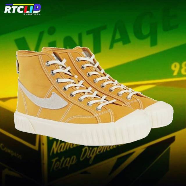  SEPATU  COMPASS  VINTAGE 98 HI MUSTARD Shopee Indonesia