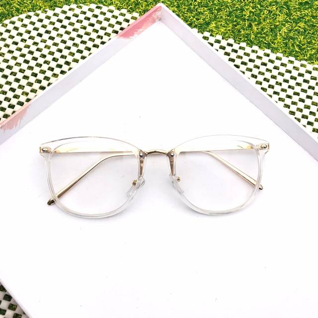 Paket frame + lensa kacamata 8636 best seller + lensa minus plus silindris sekolah kuliah Murah