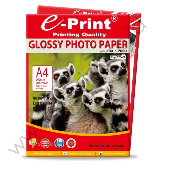 

۝ Eprint Glossy Photo Paper Glossy A4 260gsm ☊