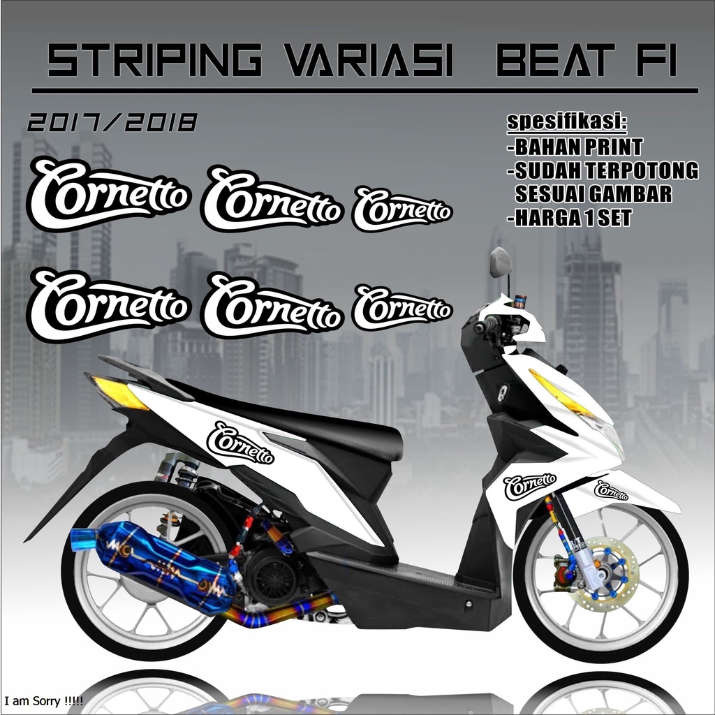 

striping beat motif variasi stiker lis beat 2017-2019