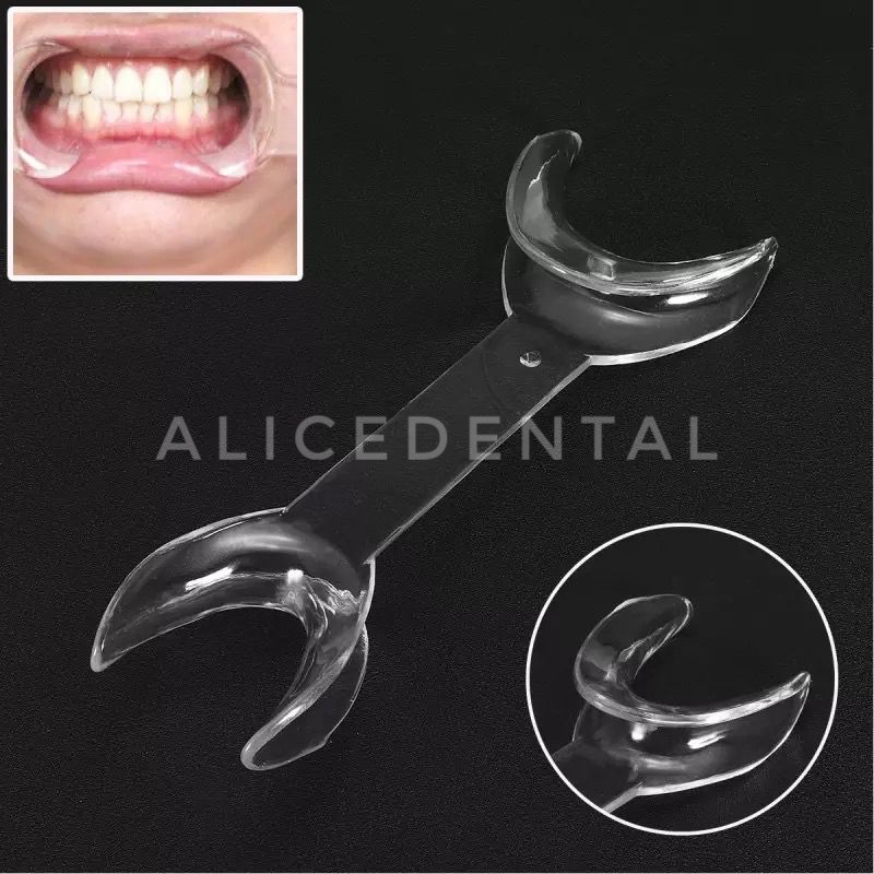 Dental Cheek retractor U V T C shape retraktor bening transparan fish tail pembuka mulut dental photography