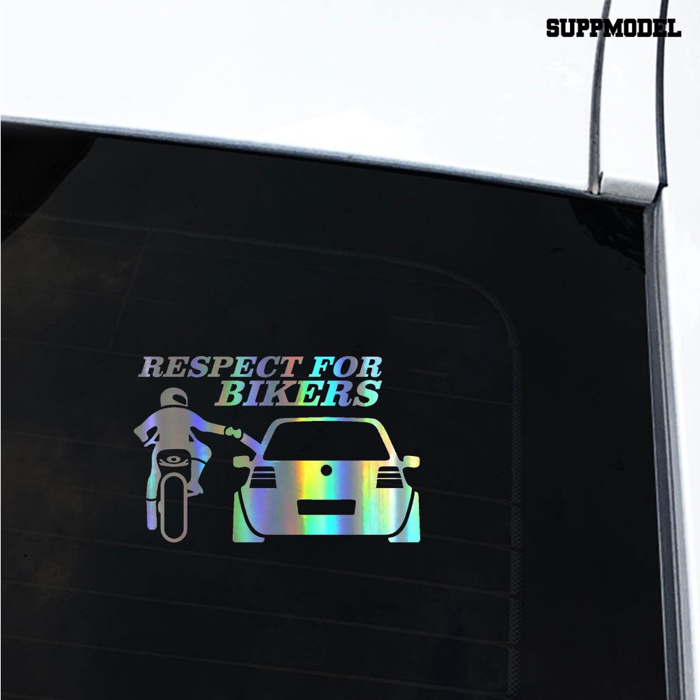 Stiker Reflektif Motif Tulisan Respect for Bikers Untuk Dekorasi Bodyjendela Mobil