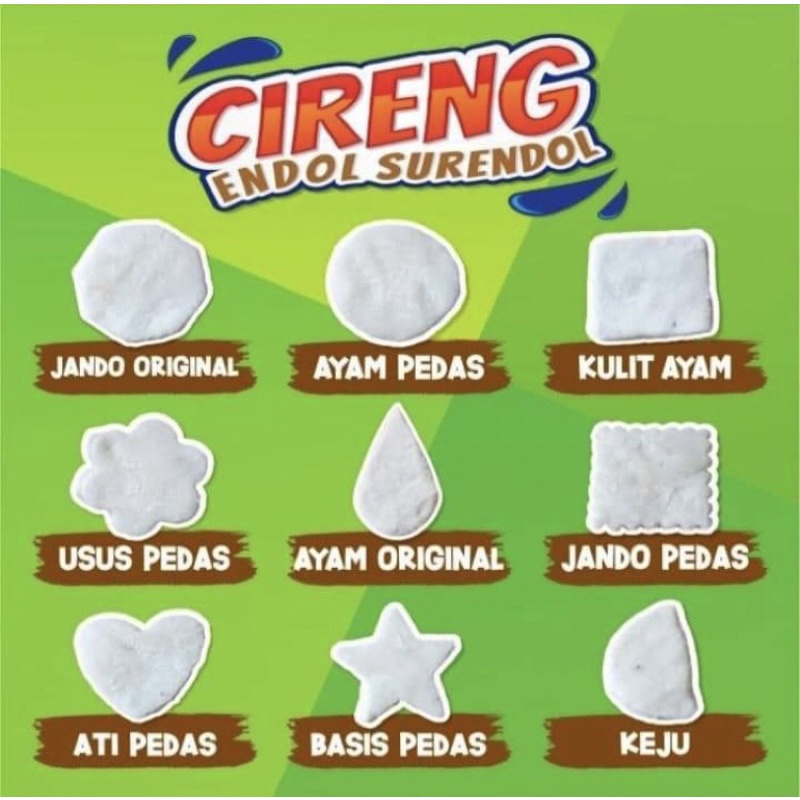 

CIRENG ISI MAKANAN RINGAN FULL ISIAN harga / 1 pcs cireng