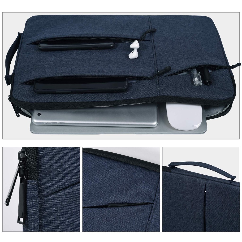 Tas Laptop 13 inch Macbook Jinjing Pocket sleeve case Waterproof-Dark Blue