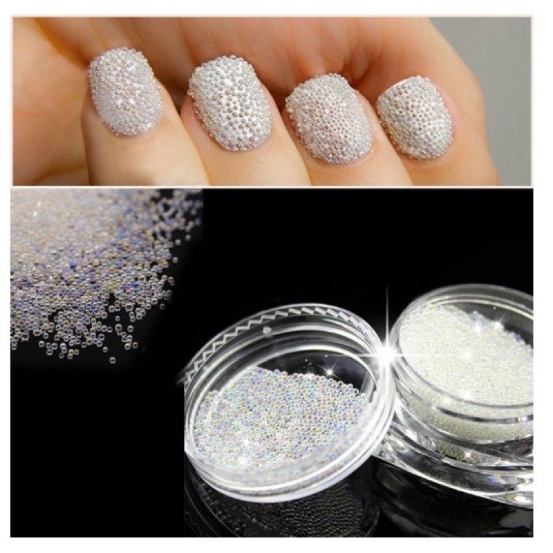 3D bola butiran nail art crystal bead clear 3D micro bead pixie nail