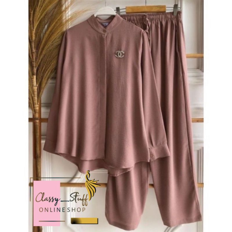 ONE SET WANITA KEKINIAN / ONE SET CRINKLE / ONE SET JUMBO / ONE SET HANNA - Setelan Wanita Rayon Cri