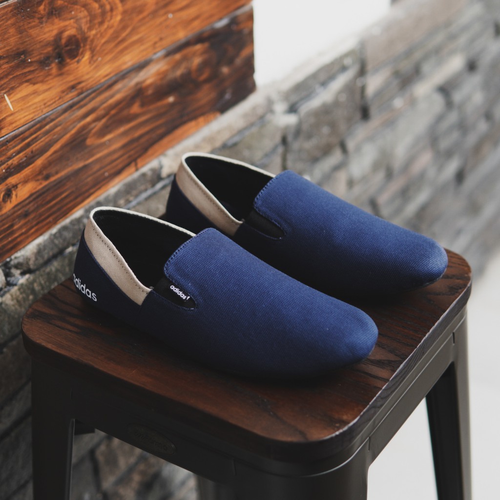 SEPATU MURAH SLIP ON PRIA DEWASA ADIDAS EASY NAVY SANTAI KEREN SEPATU PRIA CASUAL SANTAI