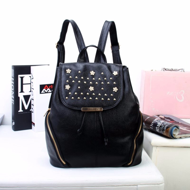 TAS CANTIK BRANDED TAS KULIAH WANITA RANSEL HITAM IMPORT BLACK FASHION BAG PACK PUNGGUNG