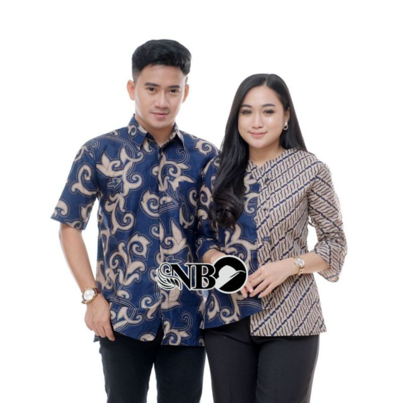 Batik Couple Modern Atasan Blouse Batik Kerja Kantor Wanita Seragam Batik Wanita Dan Pria M L XL XXL