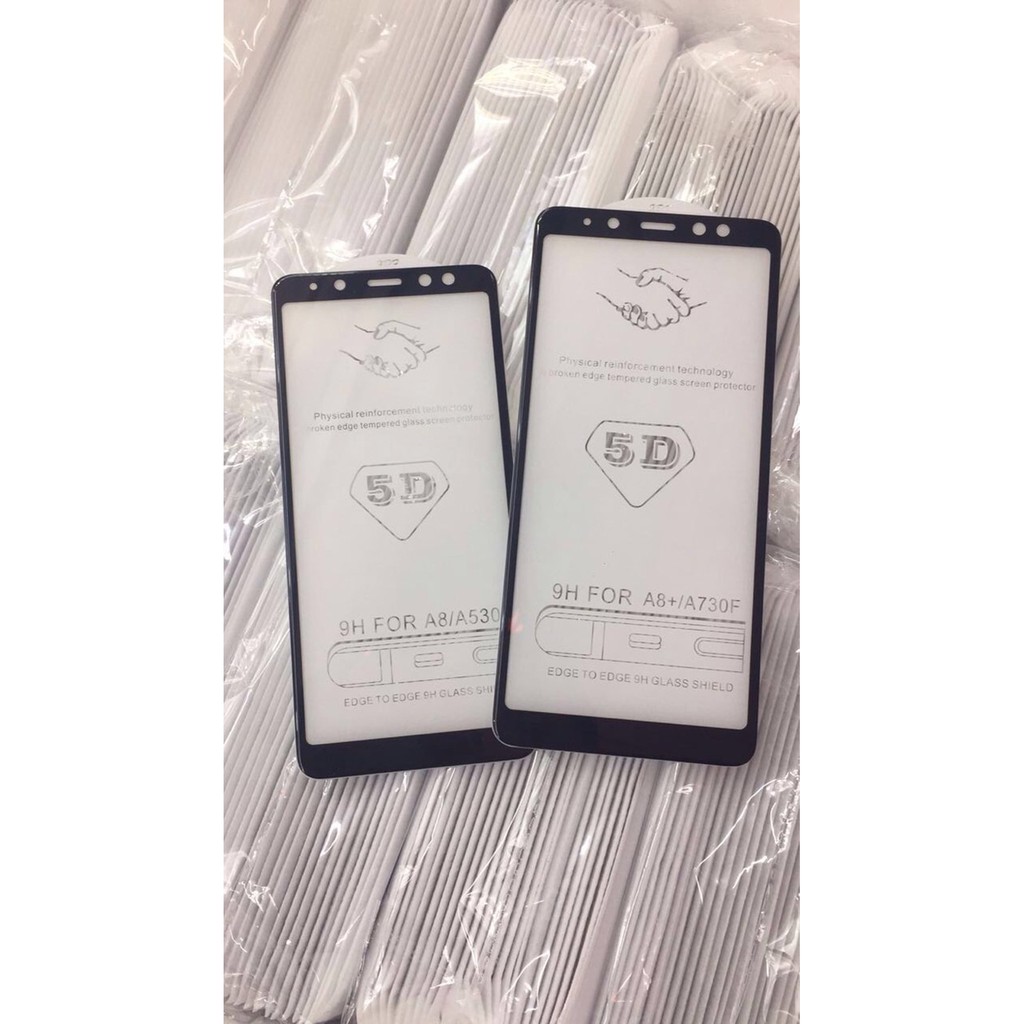 TEMPERED GLASS FULL LEM 5D 9D SAMSUNG A8 2018 ANTI GORES KACA FULL LEM -COVER