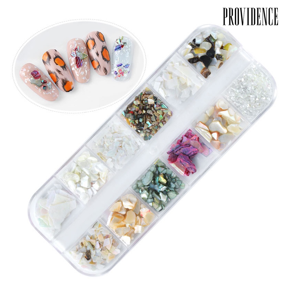 Providence 12 Styles Crushed 3D Irregular Shell Pieces Nail Art Decorations UV Gel Tips