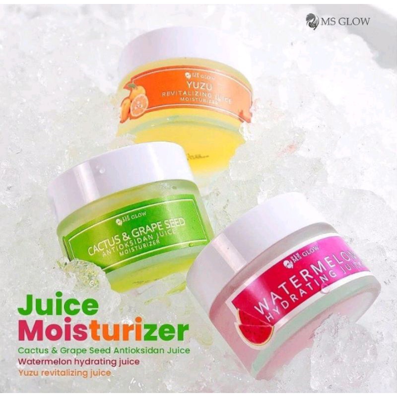 JUICE MOISTURIZER MS GLOW ORIGINAL TERMURAH /PELEMBAB WATERMELON, YUZU, CACTUS READY BPOM BISA COD O