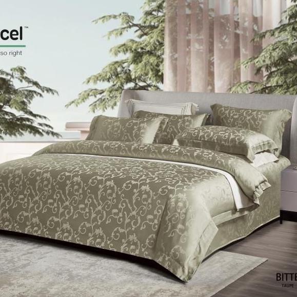 Bedcover Set Sprei Tencel 180X200 200X200 Sprei Sutra Jacquard O33 Jerry.Ocean