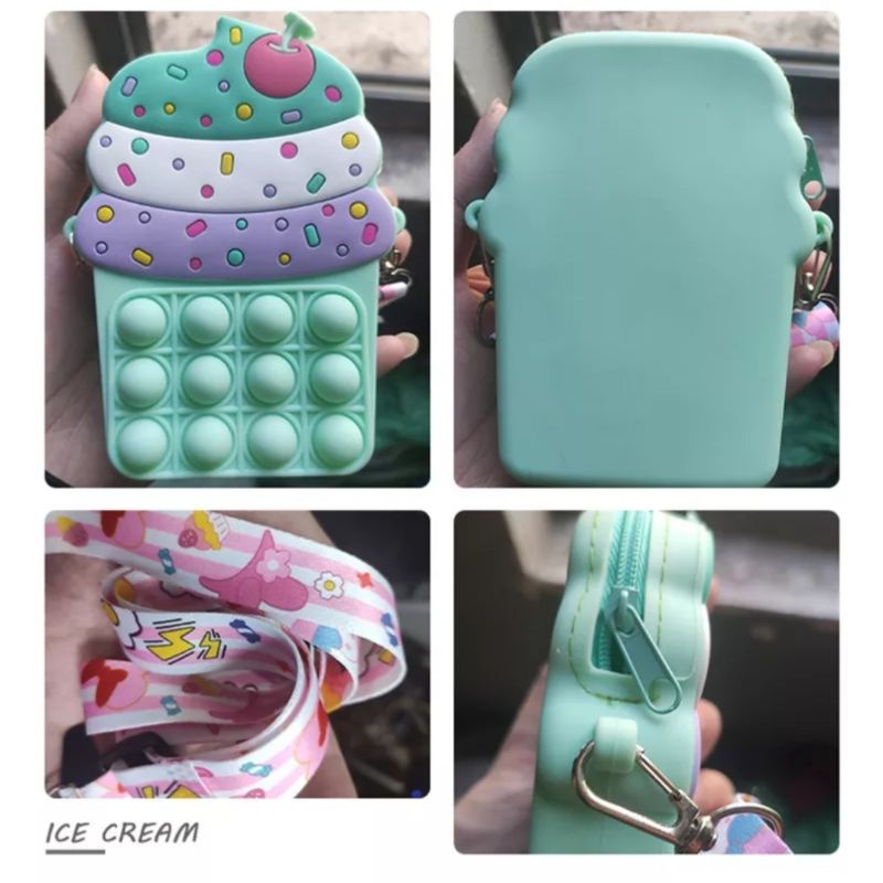 Tas Selempang Anak Fashionable Jelly Pop It Import