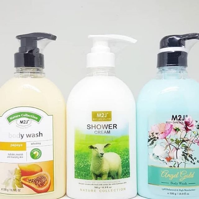 [ 1000 ml + botol ] M2J shower cream / SABUN MANDI M2J / M2J body wash cream