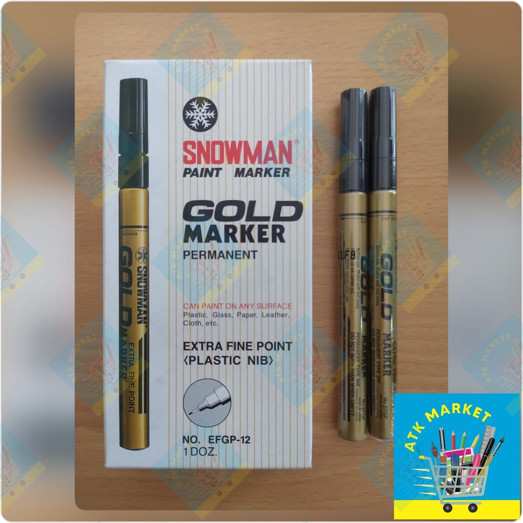 

Spidol GOLD Paint Marker Permanent SNOWMAN EXTRA FINE TIP EFGP-12