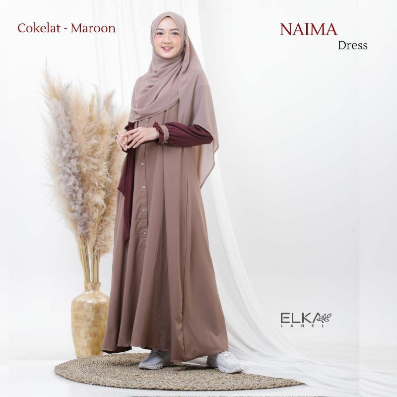 GAMIS NAIMA BY ELKA, GAMIS DEWASA,GAMIS POLOS KOMBINASI