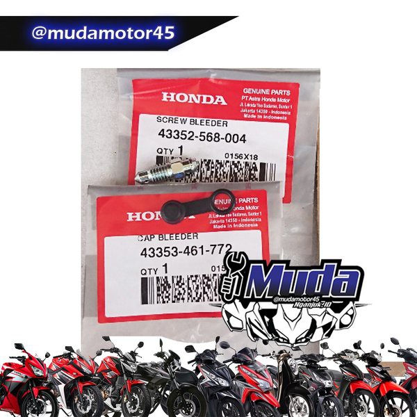BAUT BLEEDING PLUS KARET TUTUP BUANG AN ANGIN OLI MINYAK KALIPER MASTER REM BLEEDER CAP BEAT VARIO S