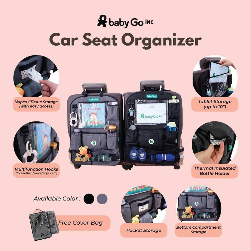 BabyGO Inc Car Seat Organiser - Babygoinc carseat organizer mobil