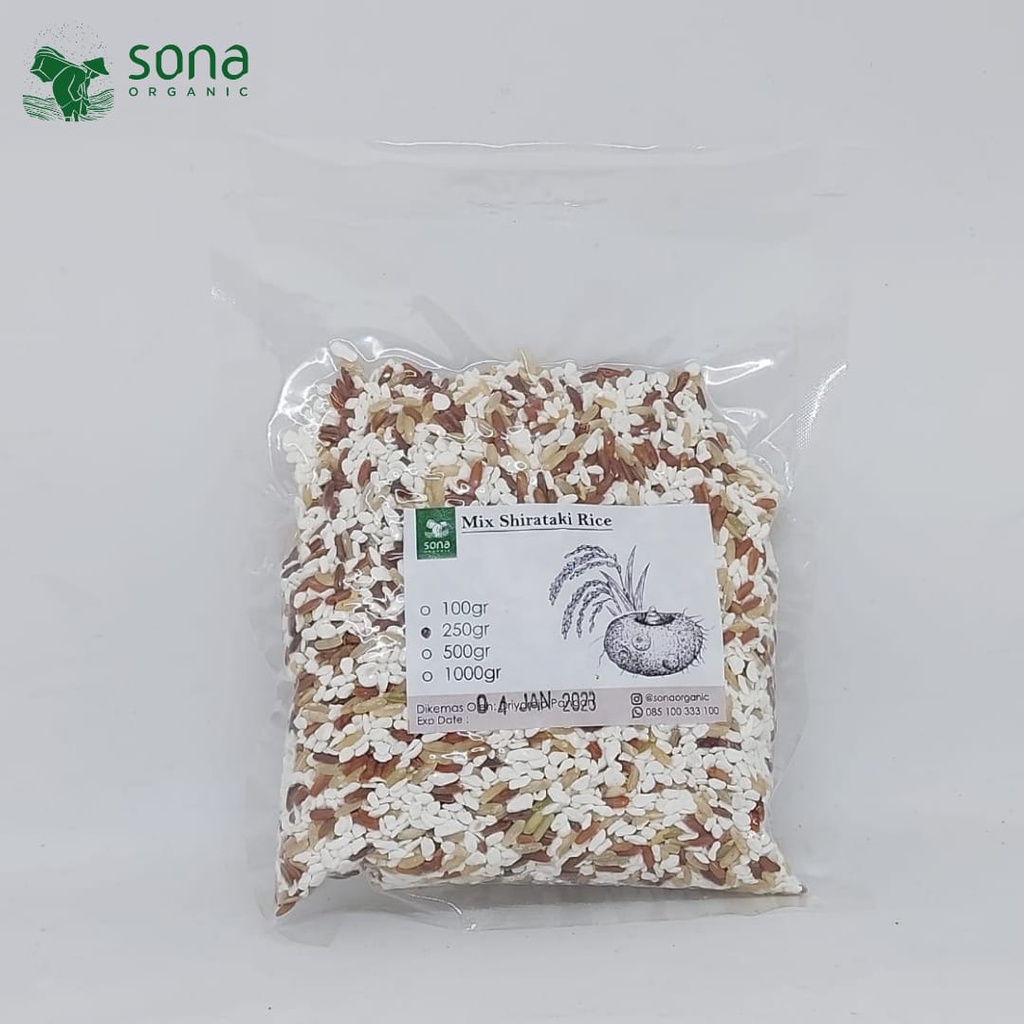 

Shirataki Mix Rice 250g - Shirataki Beras Merah Coklat Organik - Sona