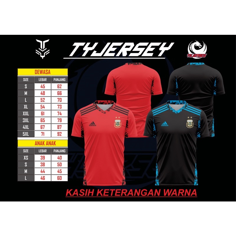 JERSEY ARGENTINA GK 2021-2022 FULL PRINTING KASIH KETERANGAN WARNA DI CHAT