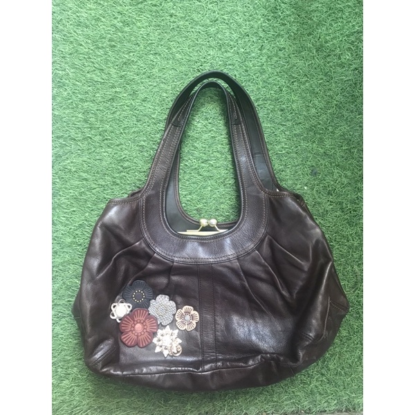 tas shoulder bag coach tearose coklat preloved second branded selempang bahu