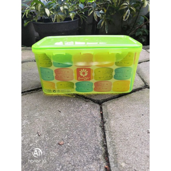 SUNLIFE Tempat Wadah MAKANAN TOPLES HOCKY  Toples Makanan Segi Kedap Buah Buahan