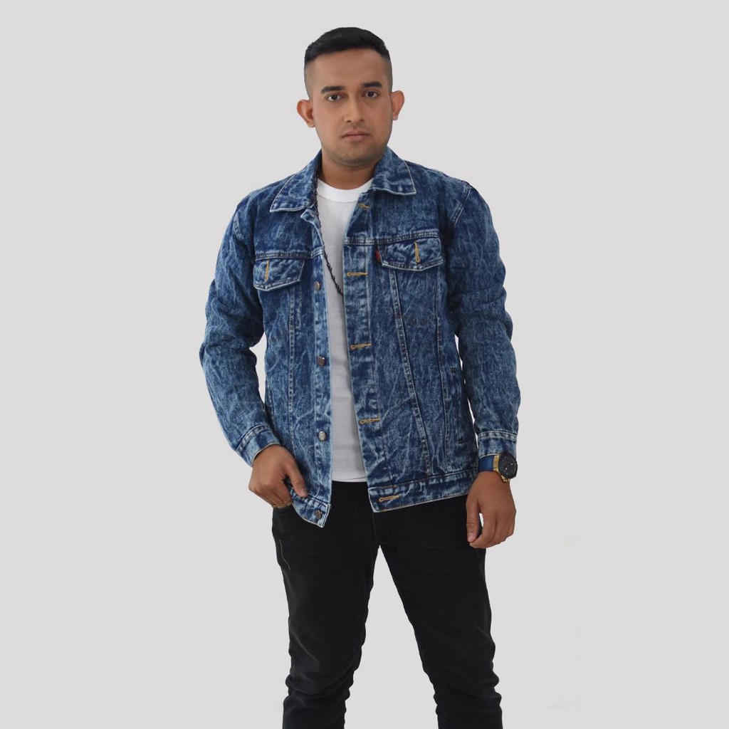 Jaket Jeans Premium Pria Biowash - Saku Dalam