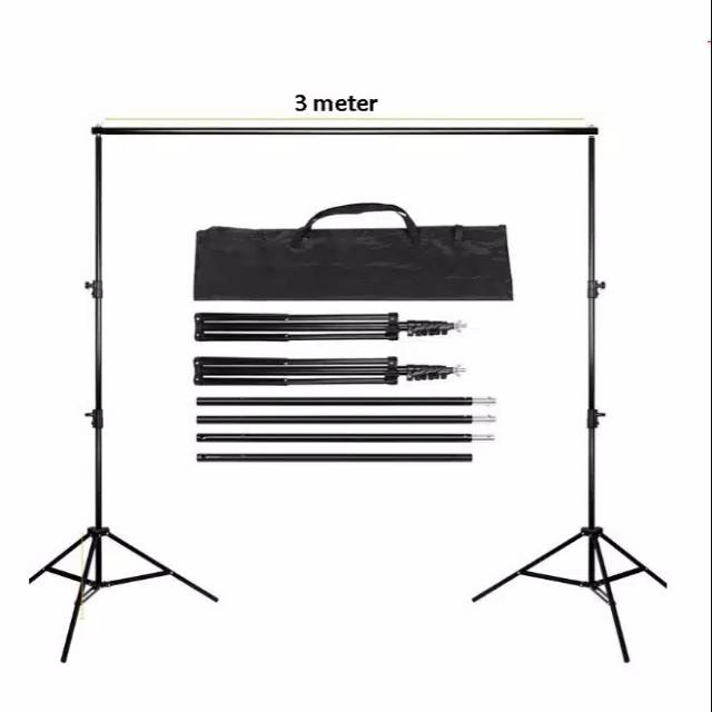 Termurah Medan Gojek Hanaiso Backdrop Stand Bracket Ukuran Besar 3M 300 Tiang Background Foto Studio Fotografi XL