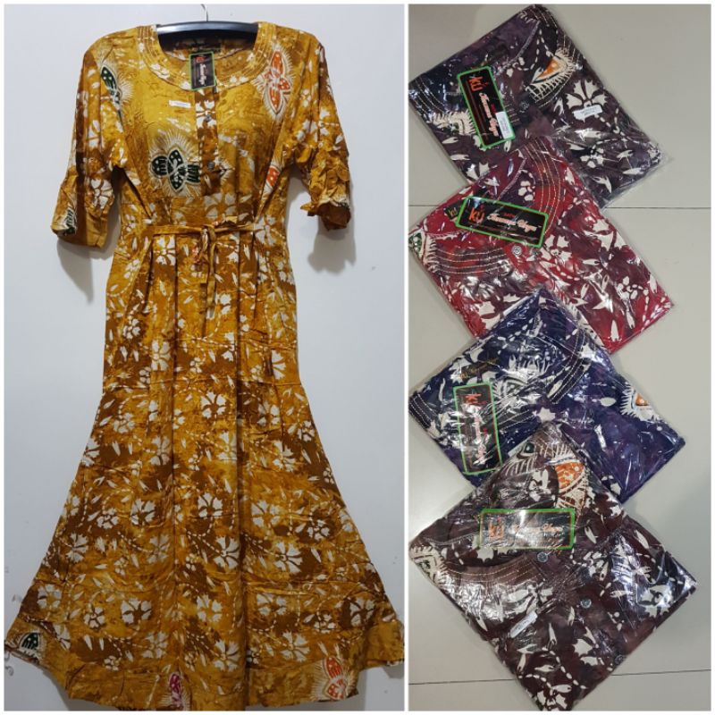 YULI - SEKDRES MAURA LD 105 CM PB 125 CM BATIK KENCANA UNGU LEBEL HITAM KUH