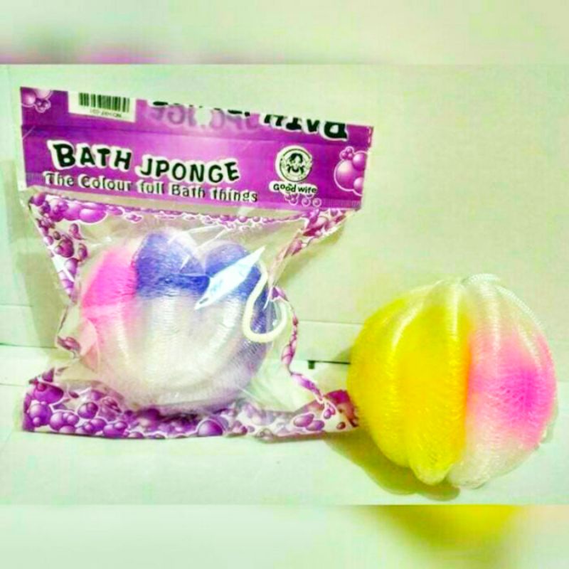 BATH SPONGE LABU / SPONS MANDI LABU / SPON 50 GRAM / SPON RAINBOW WANGI SHOWER PUFF