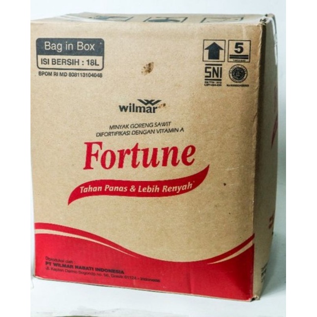 

Minyak Goreng Fortune 18 liter BIB