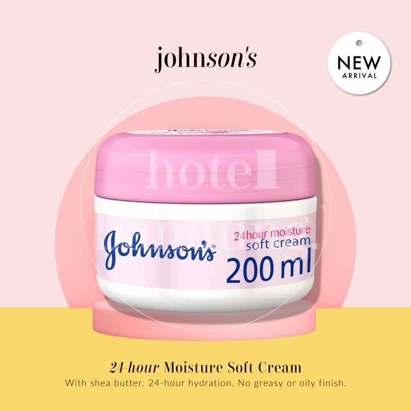 [ 300ml ] Johnson's 24 Hour Moisture Soft Cream 300 ML Krim Johnson