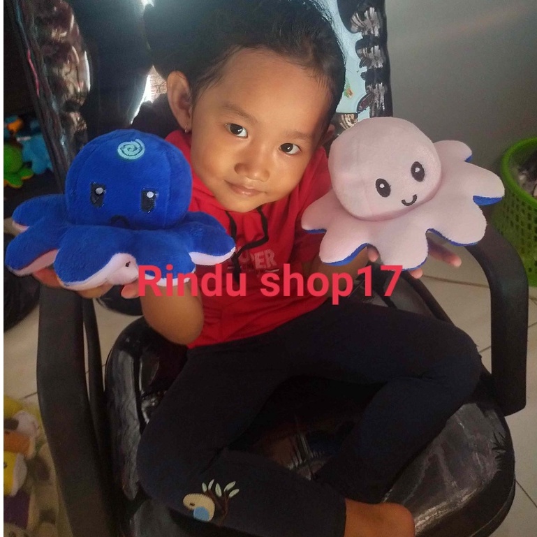 Boneka Gurita Octopus Bolak - Balik Dua Sisi Reversible MENYALA